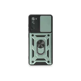 Newface Samsung Galaxy S20 Fe Kılıf Pars Lens Yüzüklü Silikon - Yeşil