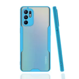 Newface Oppo Reno 6 Kılıf Platin Silikon - Mavi