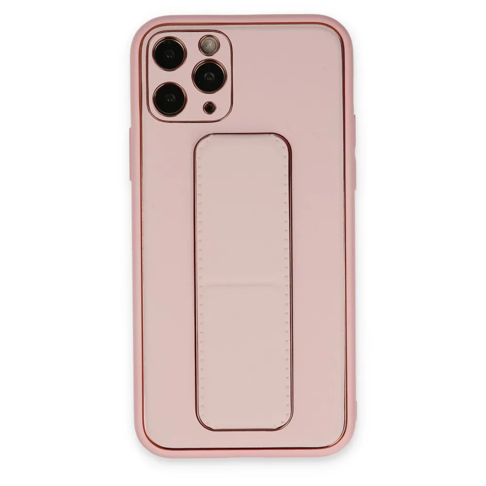 Newface Iphone 11 Pro Kılıf Coco Deri Standlı Kapak - Pembe