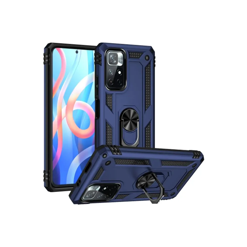 Newface Xiaomi Redmi Note 11T Kılıf Sofya Yüzüklü Silikon Kapak - Lacivert