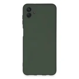 Newface Samsung Galaxy A04E Kılıf Nano Içi Kadife Silikon - Koyu Yeşil
