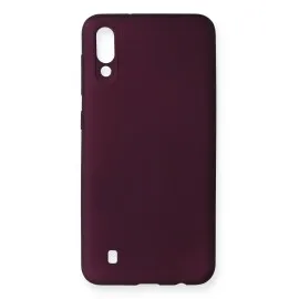 Newface Samsung Galaxy M10 Kılıf First Silikon - Mürdüm