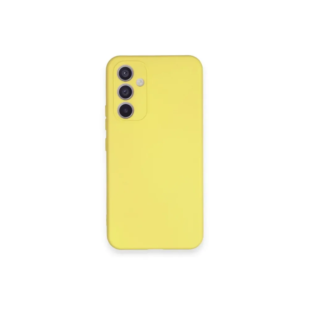 Newface Samsung Galaxy A34 5G Kılıf Nano Içi Kadife Silikon - Sarı