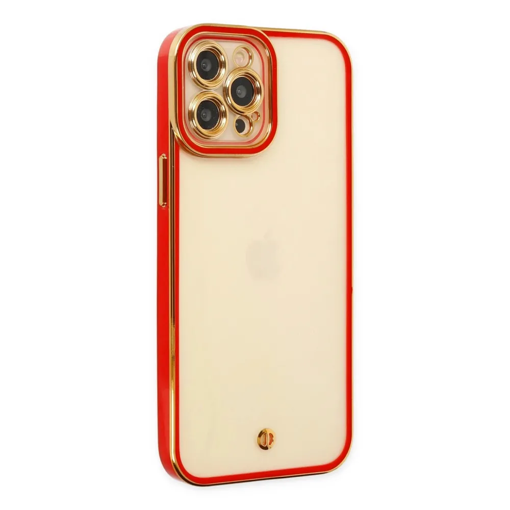 Newface Iphone 12 Pro Max Kılıf Liva Lens Silikon - Kırmızı
