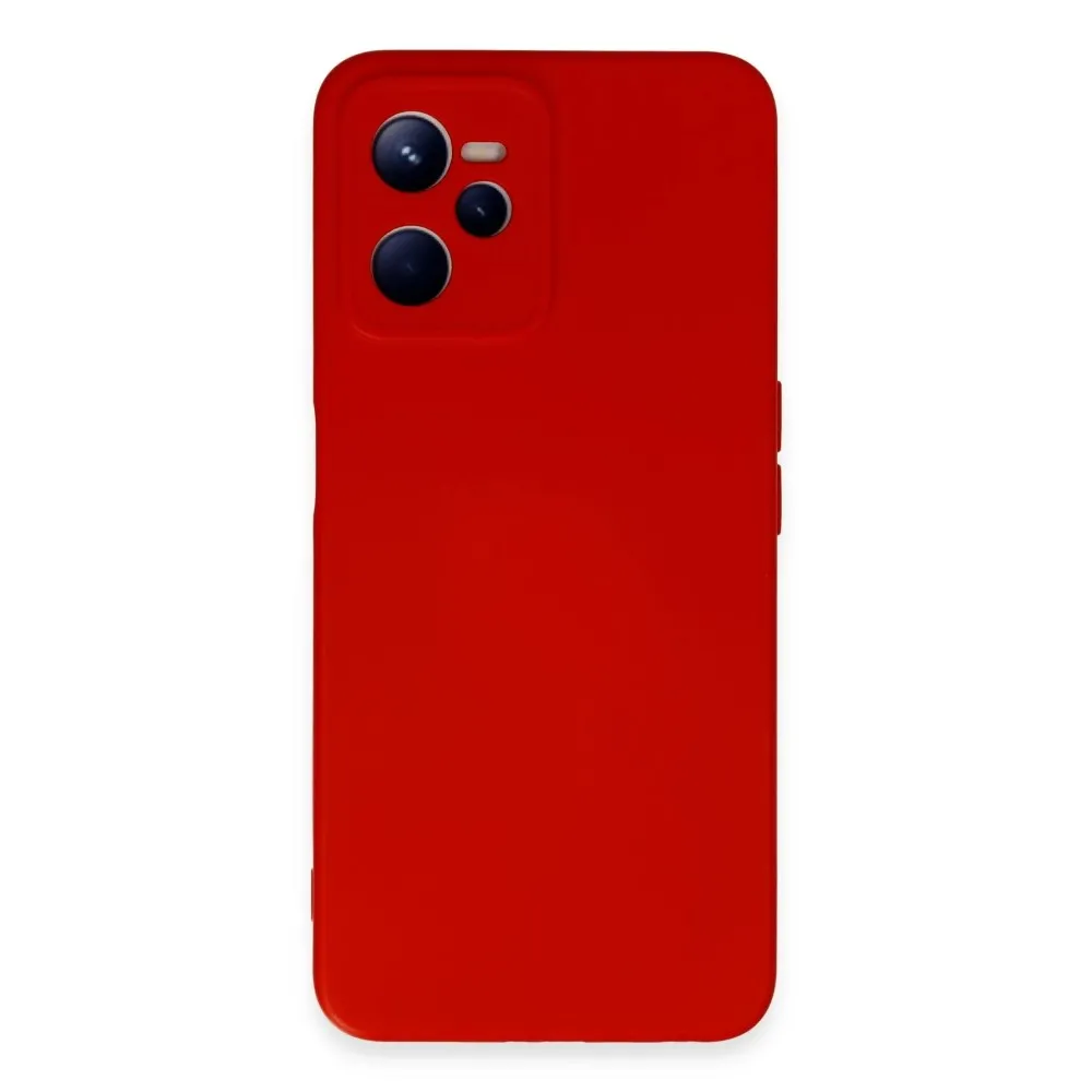 Newface Realme C35 Kılıf Nano Içi Kadife Silikon - Kırmızı