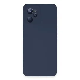 Newface Realme C35 Kılıf Nano Içi Kadife Silikon - Lacivert