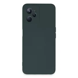 Newface Realme C35 Kılıf Nano Içi Kadife Silikon - Koyu Yeşil
