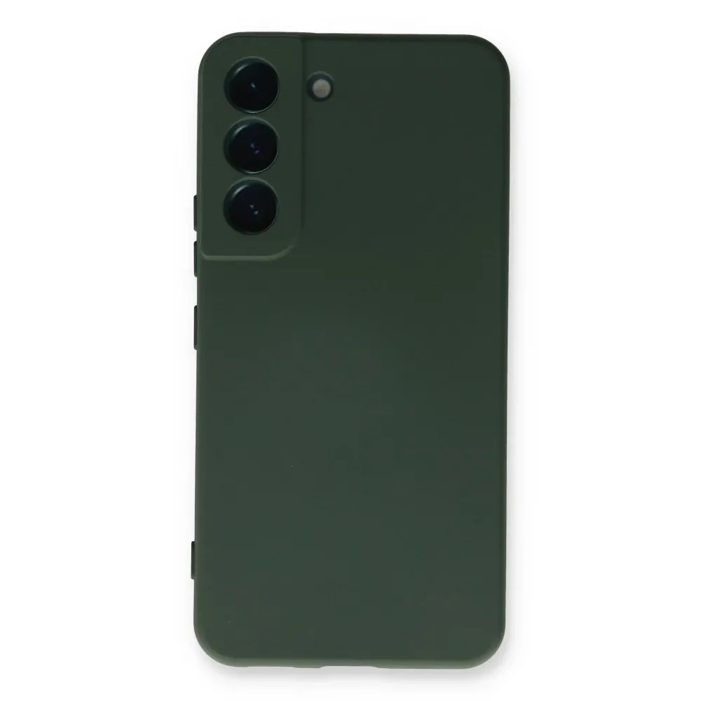 Newface Samsung Galaxy S22 Plus Kılıf Nano Içi Kadife Silikon - Koyu Yeşil