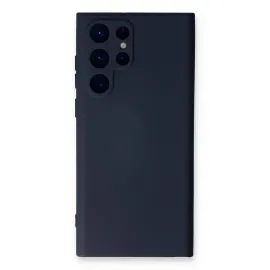 Newface Samsung Galaxy S22 Ultra Kılıf Nano Içi Kadife Silikon - Lacivert