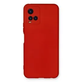 Newface Vivo Y21S Kılıf Nano Içi Kadife Silikon - Kırmızı
