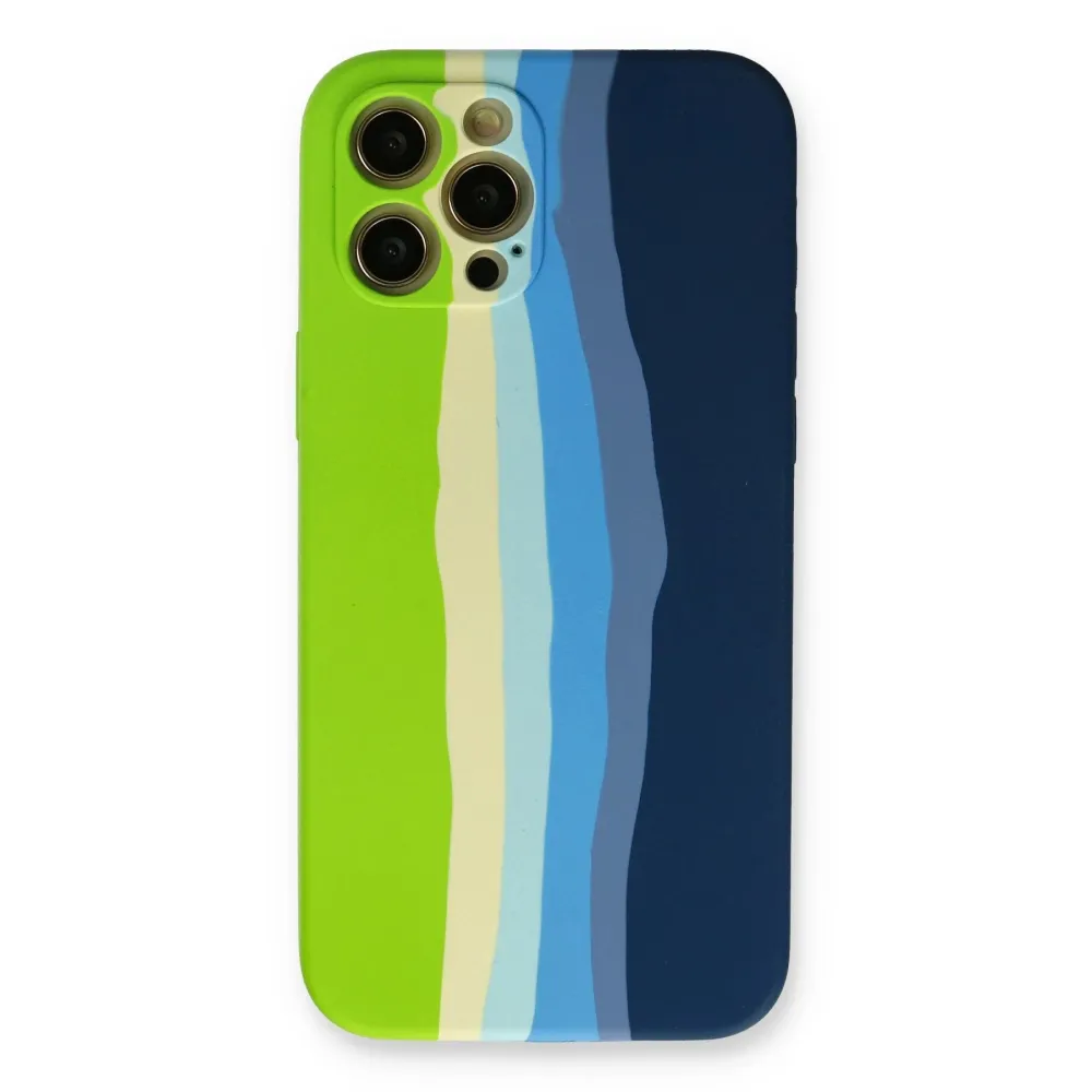 Newface Iphone 12 Pro Max Kılıf Ebruli Lansman Silikon - Yeşil-Koyu Yeşil