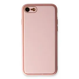 Newface iPhone 7 Kılıf Coco Deri Silikon Kapak - Pudra