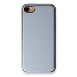 Newface Iphone 7 Kılıf Coco Deri Silikon Kapak - Açık Mavi