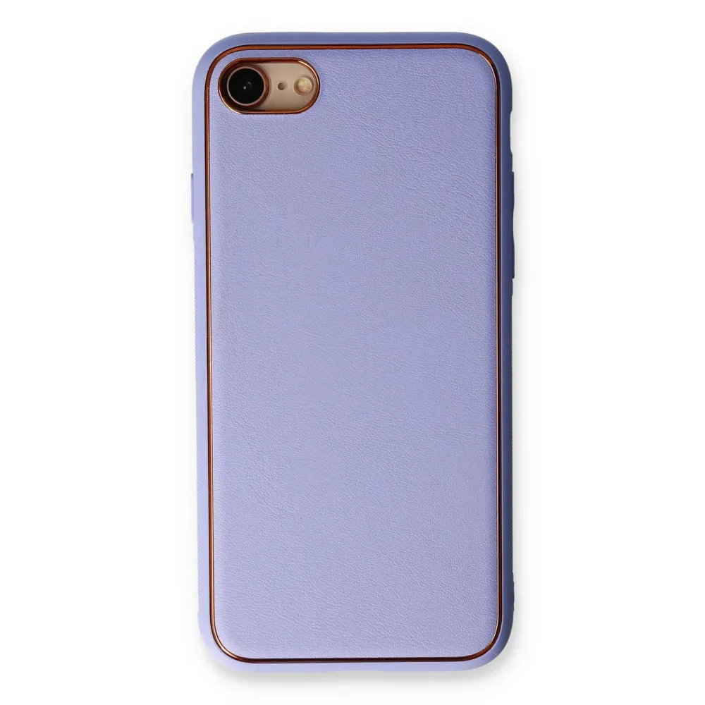 Newface Iphone 7 Kılıf Coco Deri Silikon Kapak - Açık Lila