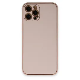 Newface Iphone 12 Pro Kılıf Coco Deri Silikon Kapak - Pudra