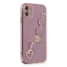 Newface Iphone 12 Kılıf Esila Silikon - Mor