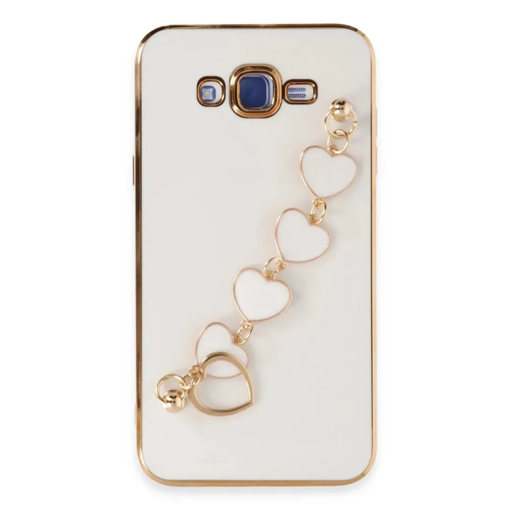 Newface Samsung Galaxy J7 Kılıf Esila Silikon - Beyaz