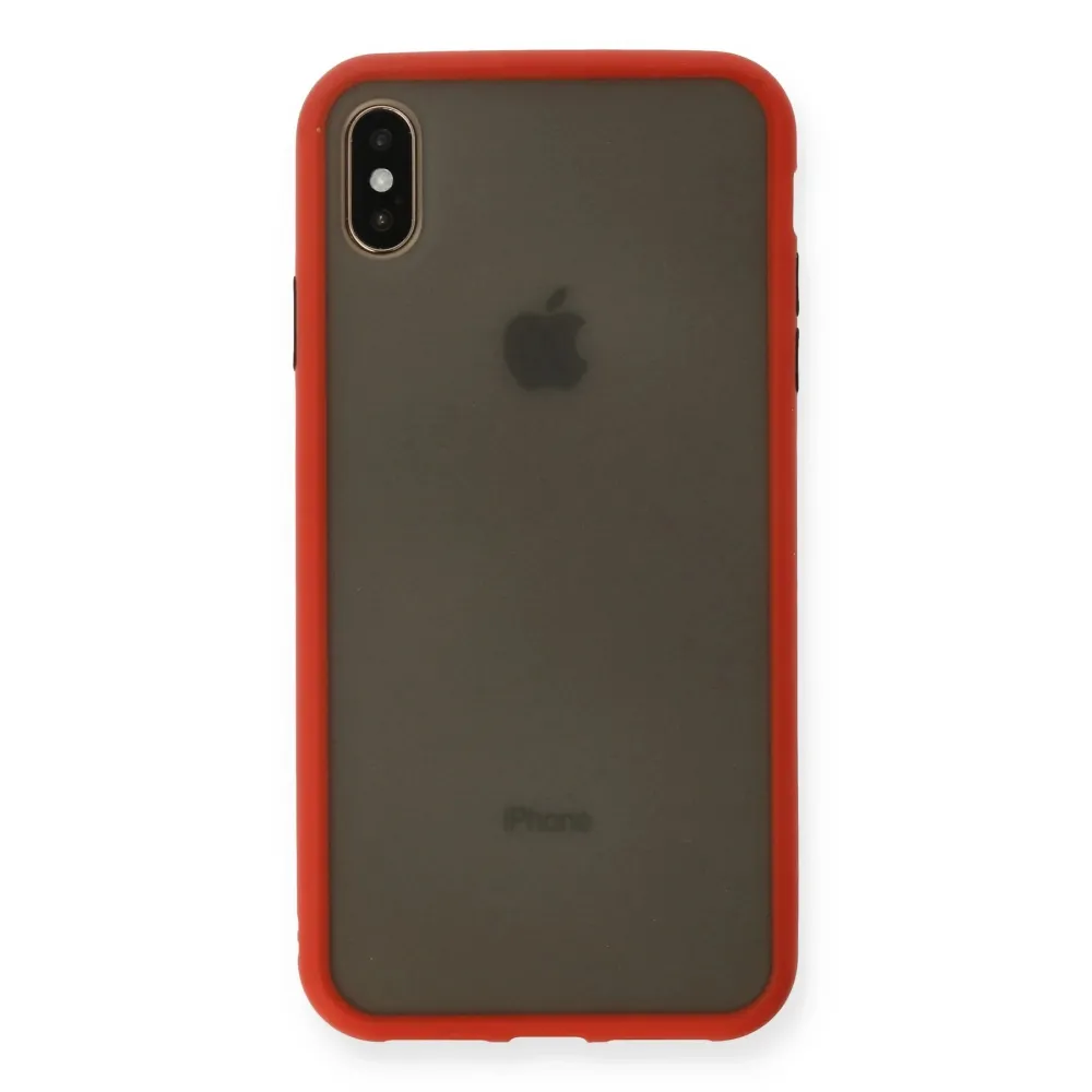 Newface Iphone Xs Max Kılıf Montreal Silikon Kapak - Kırmızı