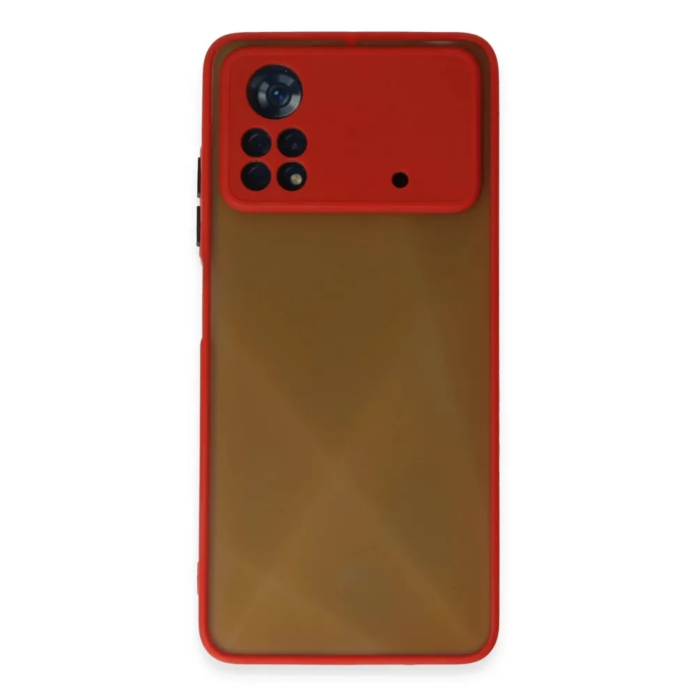 Newface Xiaomi Poco X4 Pro 5G Kılıf Montreal Silikon Kapak - Kırmızı