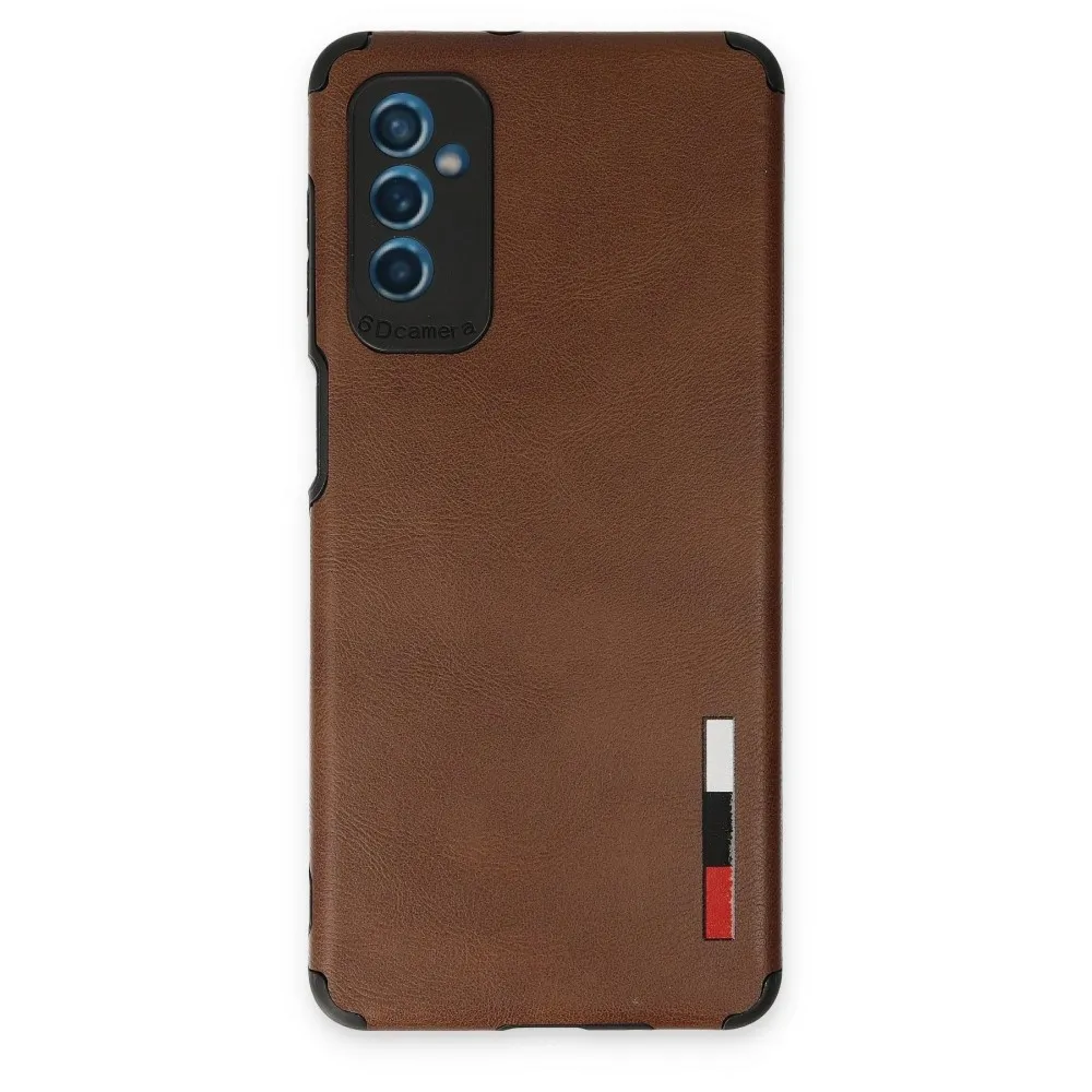 Newface Samsung Galaxy M52 5G Kılıf Loop Deri Silikon - Kahverengi