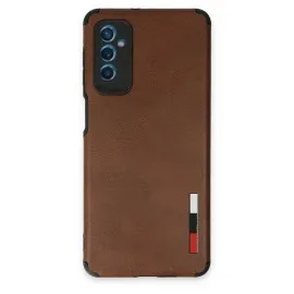 Newface Samsung Galaxy M52 5G Kılıf Loop Deri Silikon - Kahverengi