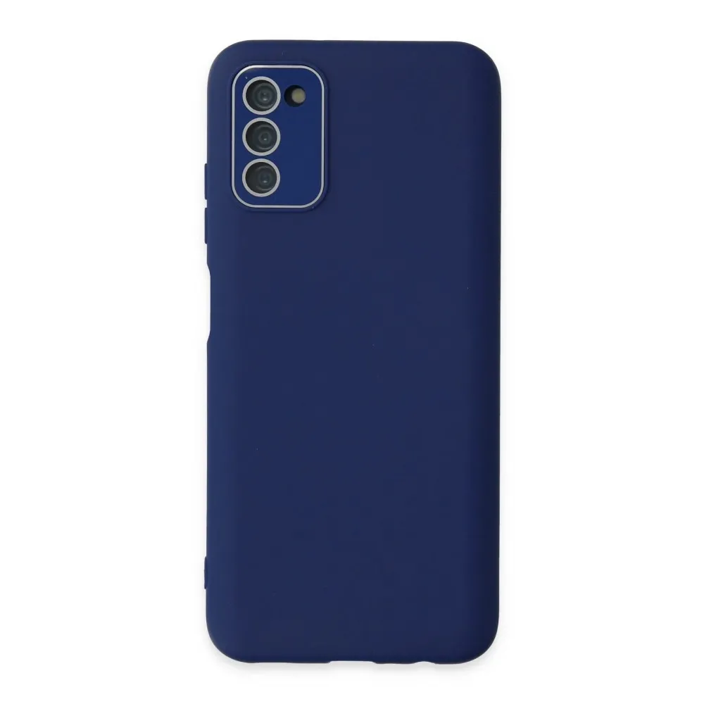 Newface Samsung Galaxy A03S Kılıf Lansman Glass Kapak - Sky Blue