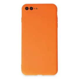 Newface iPhone 7 Plus Kılıf First Silikon - Parlak Turuncu
