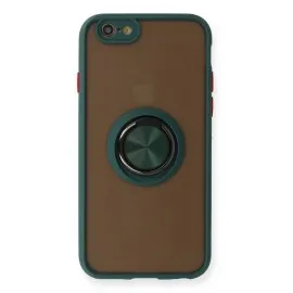 Newface Iphone 6 Kılıf Montreal Yüzüklü Silikon Kapak - Yeşil