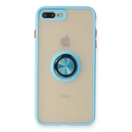 Newface Iphone 7 Plus Kılıf Montreal Yüzüklü Silikon Kapak - Buz Mavi