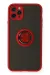 Newface Iphone 11 Pro Kılıf Montreal Yüzüklü Silikon Kapak - Kırmızı