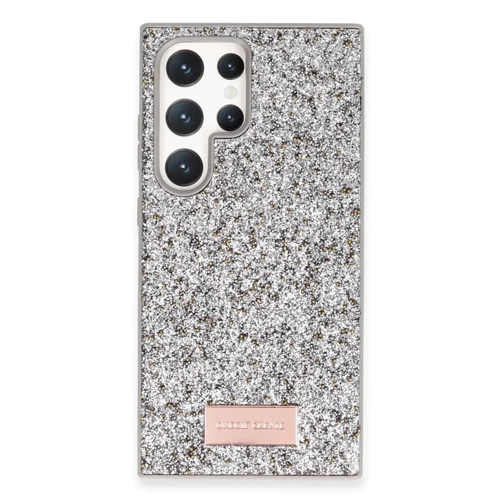 Onegif Samsung Galaxy S23 Ultra Bright Simli Kapak - Gümüş