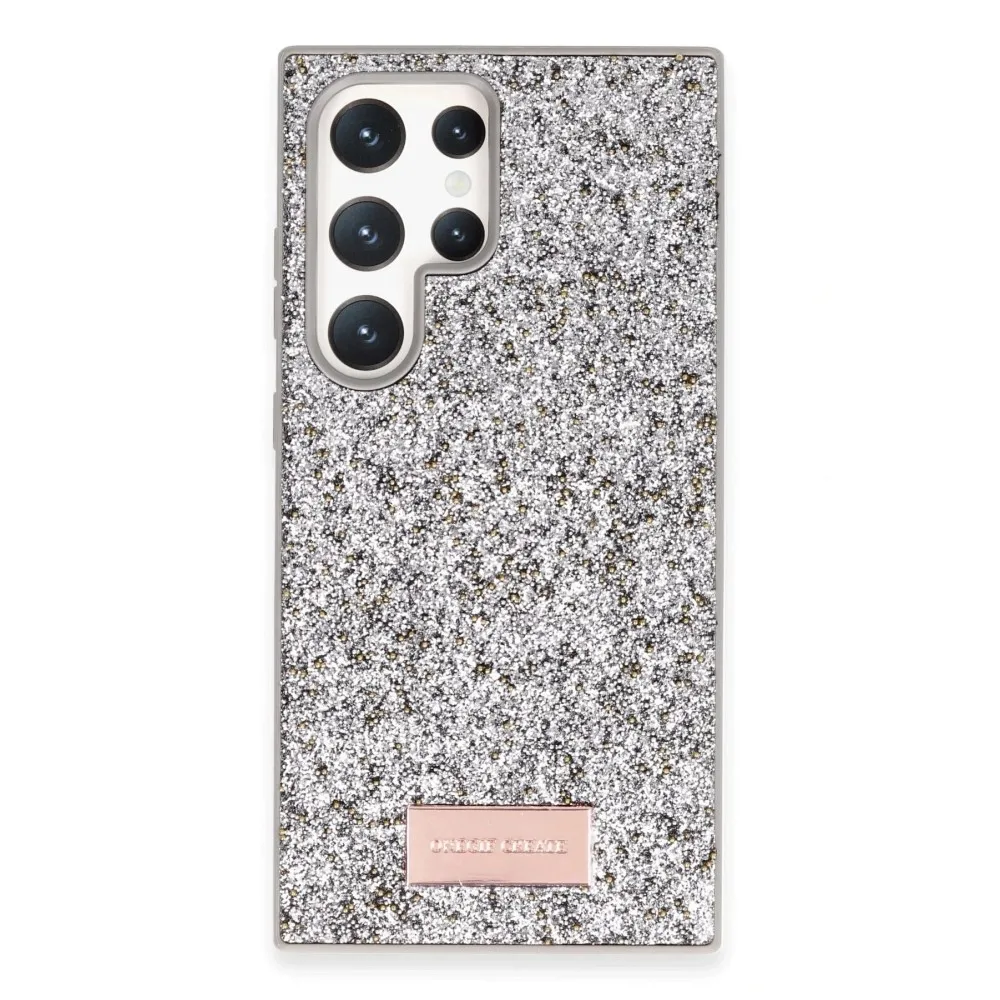 Onegif Samsung Galaxy S24 Ultra Bright Simli Kapak - Gümüş