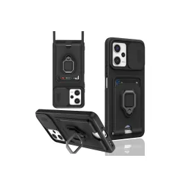 Newface Xiaomi Poco X5 5G Kılıf Zuma Kartvizitli Yüzüklü Silikon - Siyah