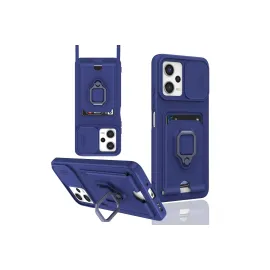 Newface Xiaomi Poco X5 5G Kılıf Zuma Kartvizitli Yüzüklü Silikon - Lacivert