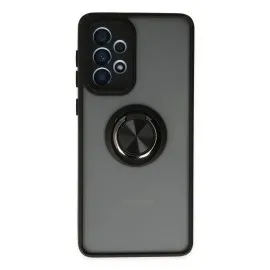 Newface Samsung Galaxy A33 5G Kılıf Montreal Yüzüklü Silikon Kapak - Siyah