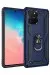 Newface Samsung Galaxy A91 / S10 Lite Kılıf Sofya Yüzüklü Silikon Kapak - Lacivert