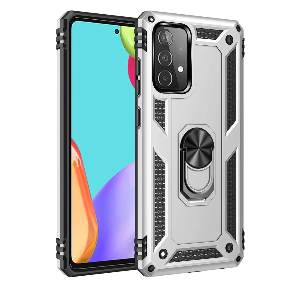 Newface Samsung Galaxy A33 5G Kılıf Sofya Yüzüklü Silikon Kapak - Gümüş