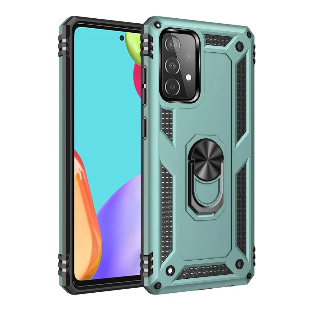 Newface Samsung Galaxy A33 5G Kılıf Sofya Yüzüklü Silikon Kapak - Yeşil