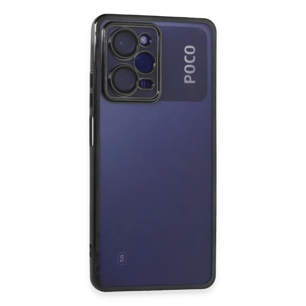 Newface Xiaomi Poco X5 Pro 5G Kılıf Razer Lensli Silikon - Siyah