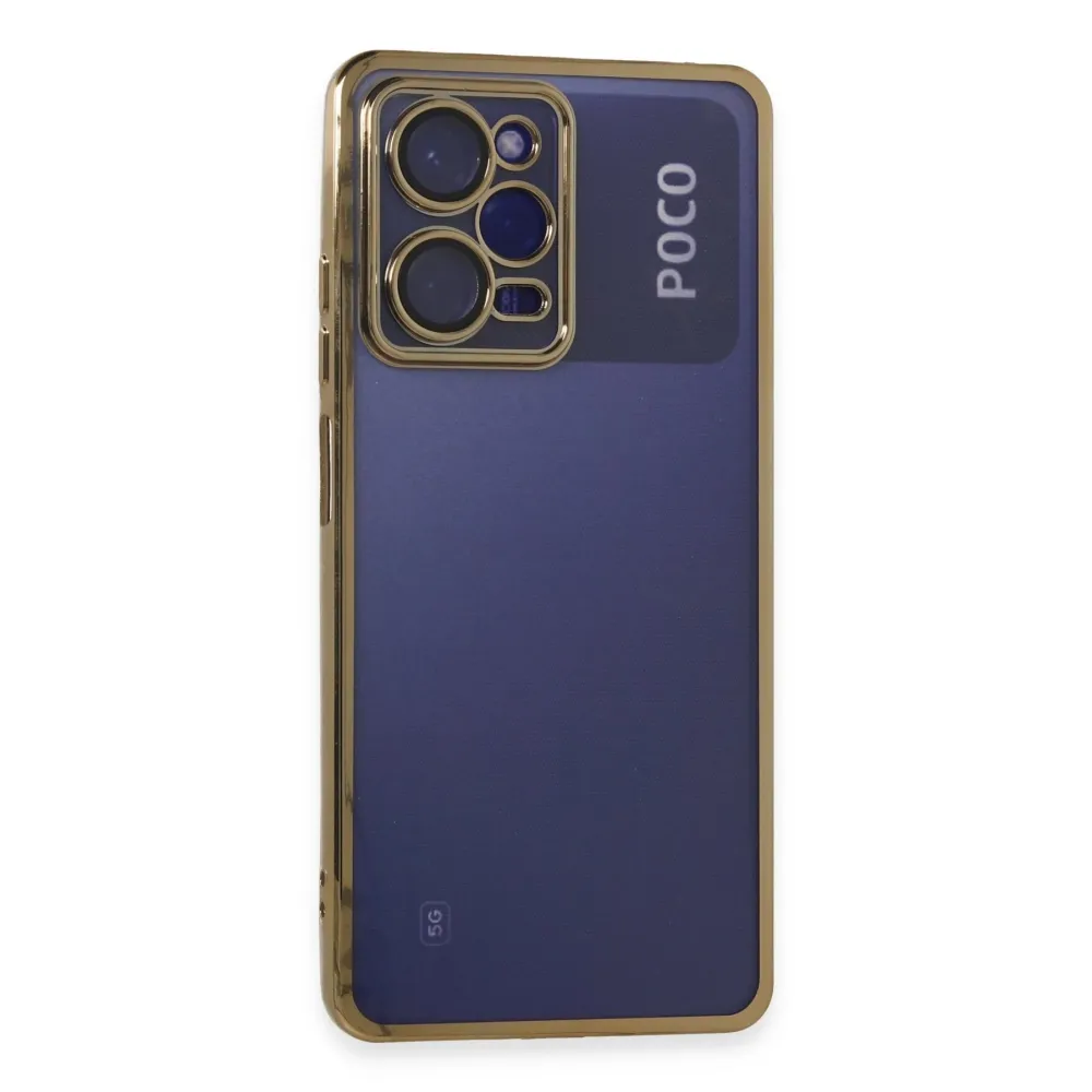 Newface Xiaomi Poco X5 Pro 5G Kılıf Razer Lensli Silikon - Gold