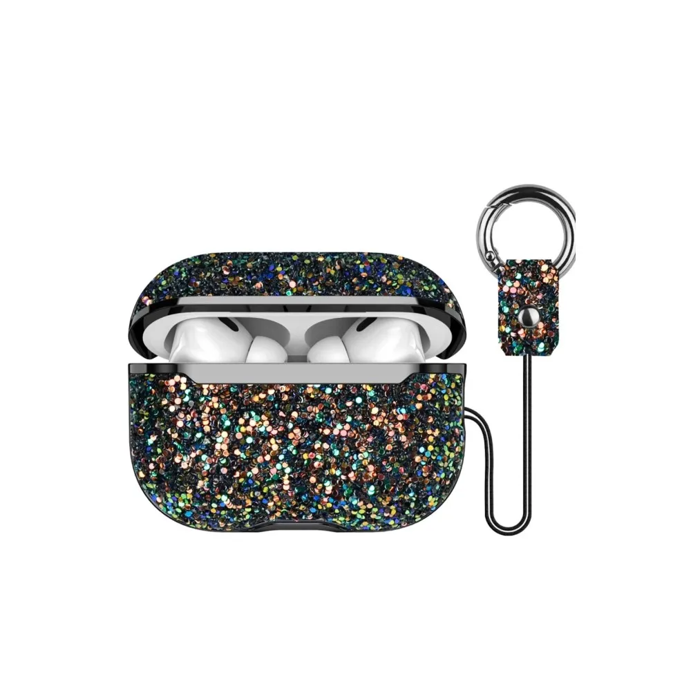 Onegif Airpods Pro 2 (2.nesil) Bright Simli Airpods Kapak - Siyah