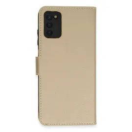 Newface Samsung Galaxy A03S Kılıf Trend S Plus Kapaklı Kılıf - Gold