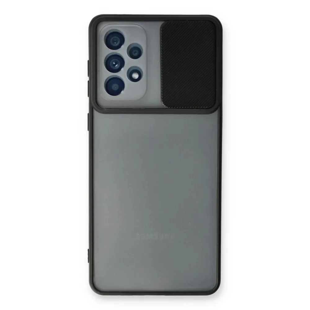 Newface Samsung Galaxy A33 5G Kılıf Palm Buzlu Kamera Sürgülü Silikon - Siyah