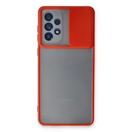 Newface Samsung Galaxy A33 5G Kılıf Palm Buzlu Kamera Sürgülü Silikon - Kırmızı