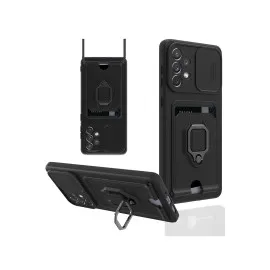 Newface Samsung Galaxy A53 5G Kılıf Zuma Kartvizitli Yüzüklü Silikon - Siyah