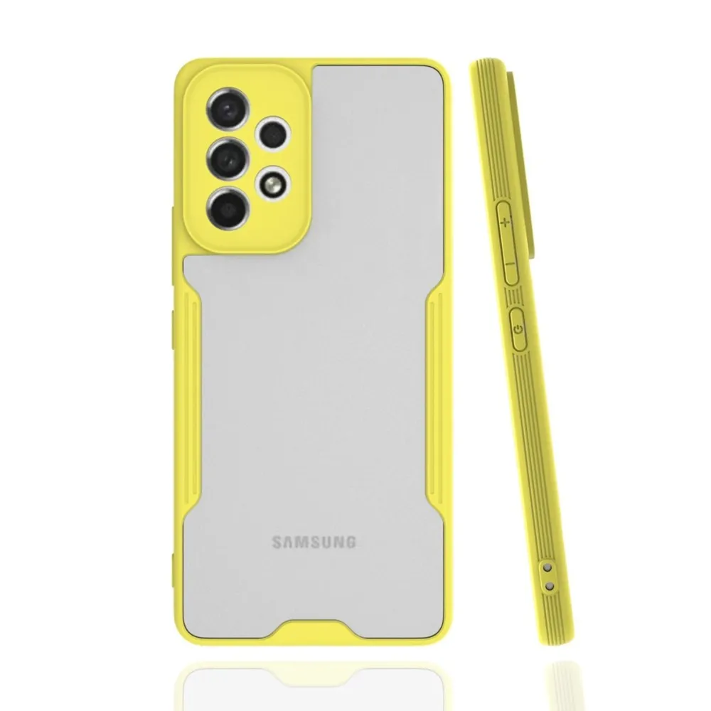Newface Samsung Galaxy A53 5G Kılıf Platin Silikon - Sarı