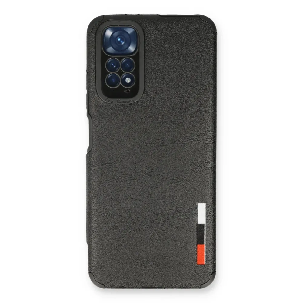 Newface Xiaomi Redmi Note 11 Kılıf Loop Deri Silikon - Siyah
