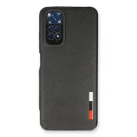 Newface Xiaomi Redmi Note 11 Kılıf Loop Deri Silikon - Siyah