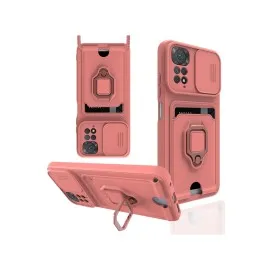 Newface Xiaomi Redmi Note 11 Kılıf Zuma Kartvizitli Yüzüklü Silikon - Pembe