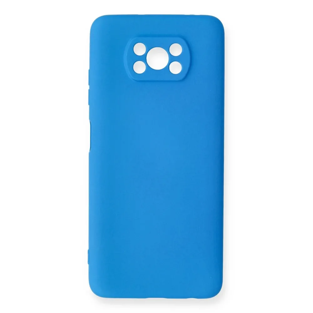 Newface Xiaomi Pocophone X3 Kılıf Nano Içi Kadife Silikon - Mavi